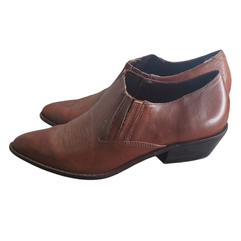 Neil Stephen brown short booties size 6 All leather